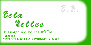 bela melles business card